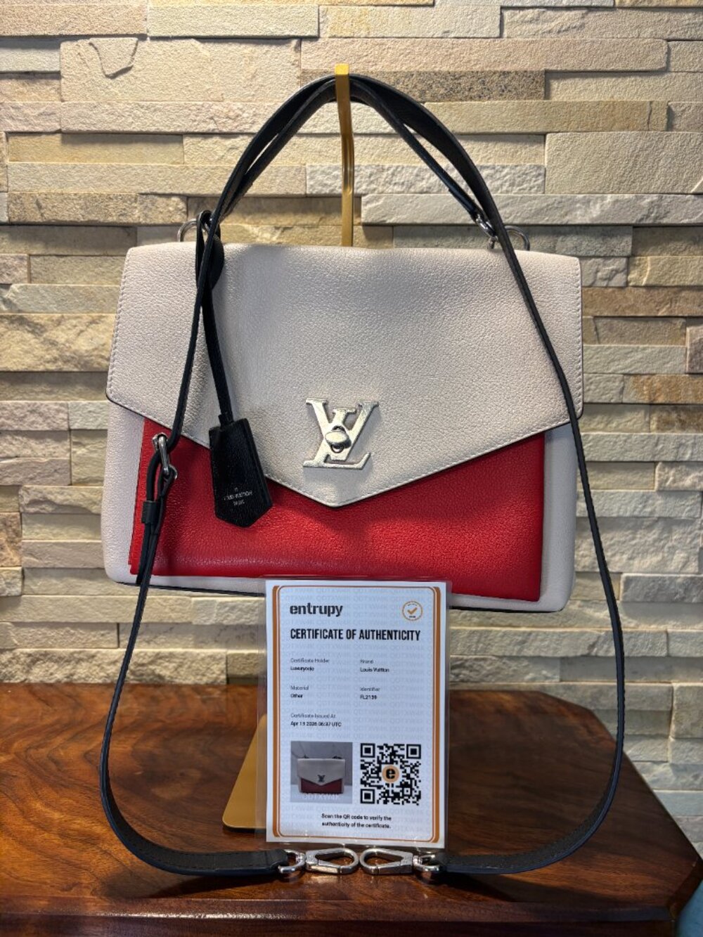 Louis Vuitton MyLockMe Top Handle Bag Tri-Color Leather Authenticated M53891